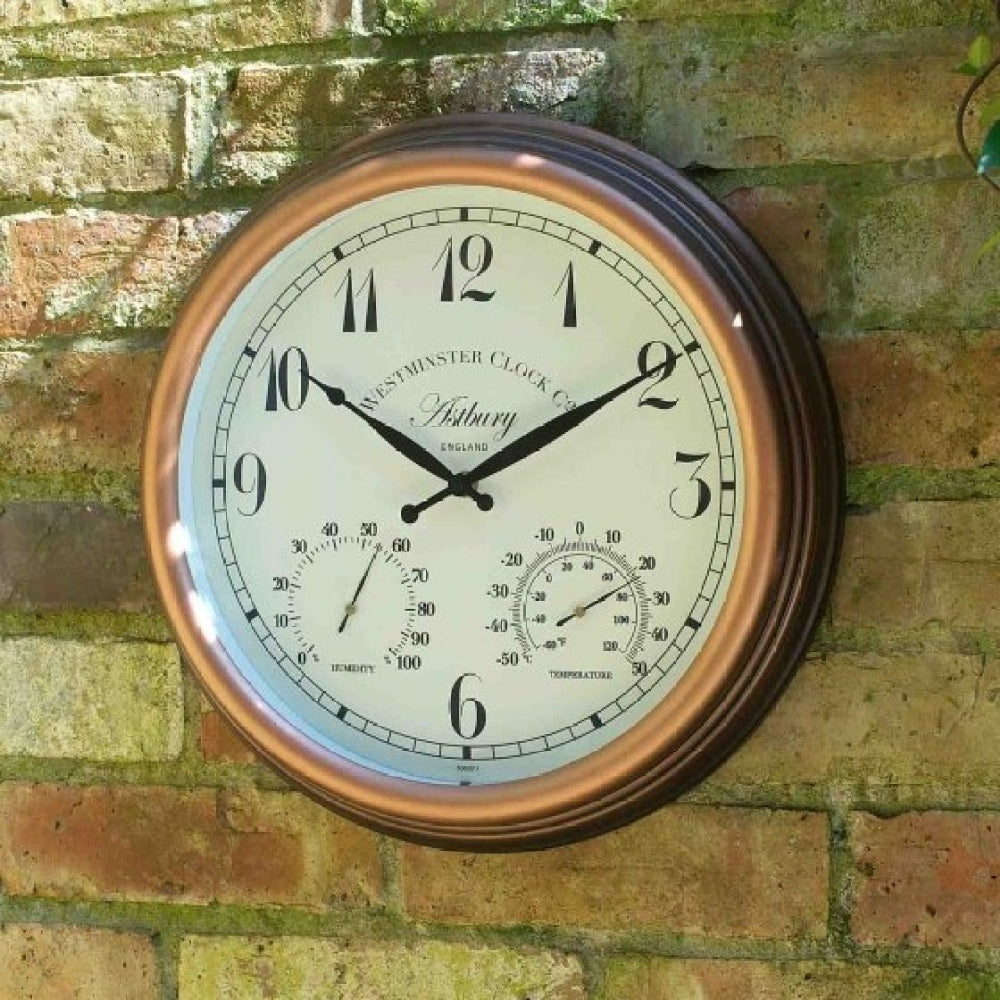 Outside In - Astbury Wall Clock & Thermometer 15in