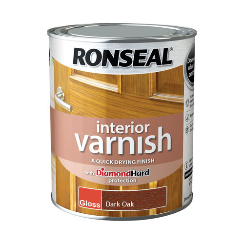 Ronseal Interior Varnish Dark Oak Gloss 750ml
