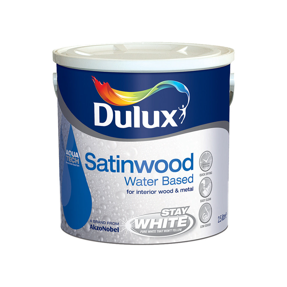 Dulux Water Based Satinwood Pure Brilliant White 2.5L