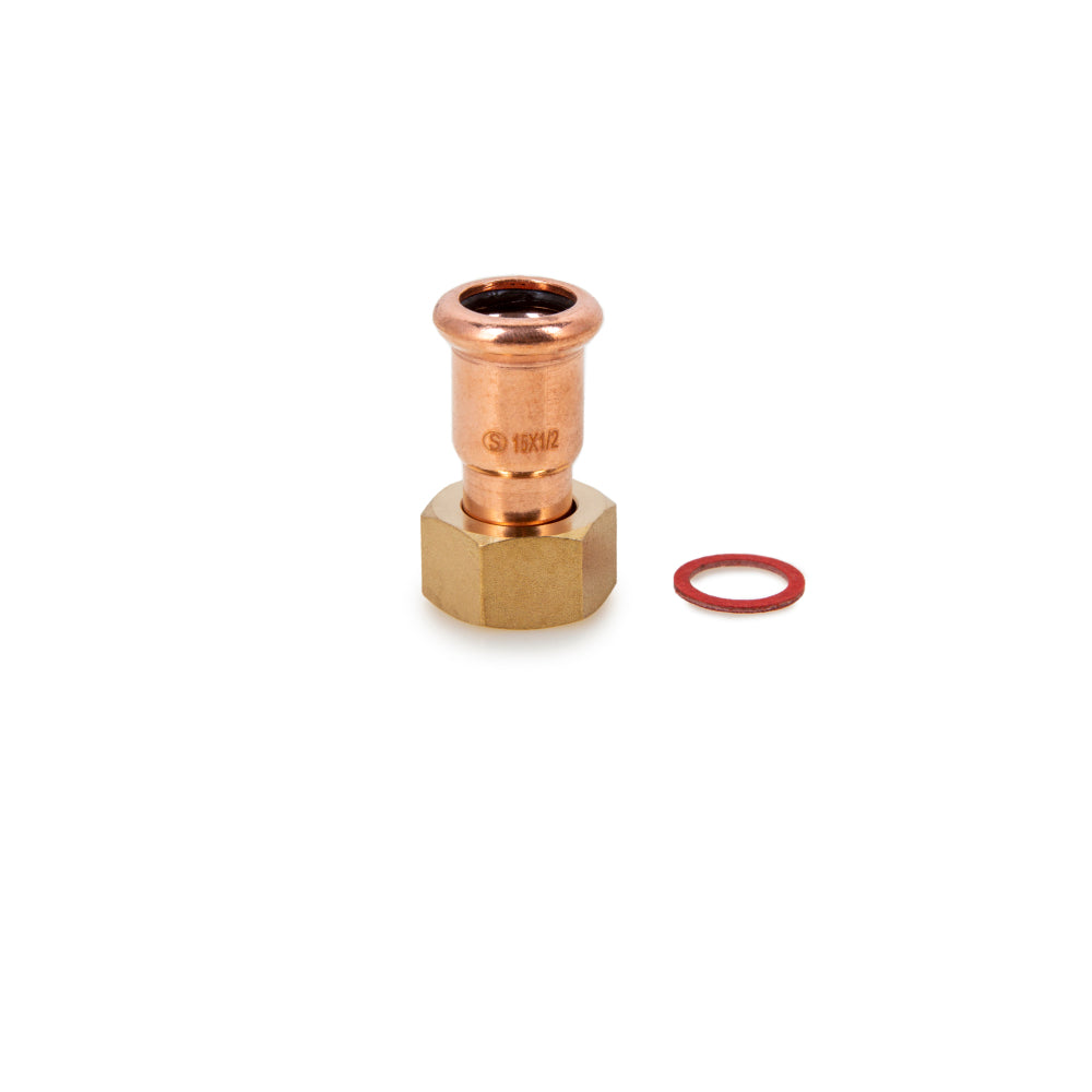 Instantor Copper Press 15mm x ½ Straight Swivel Connector