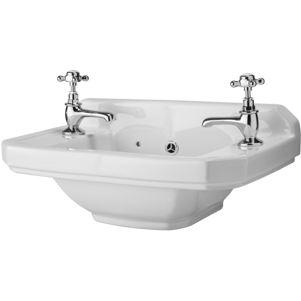 Cashel 515mm Cloakroom Washbasin 2 Taphole Only