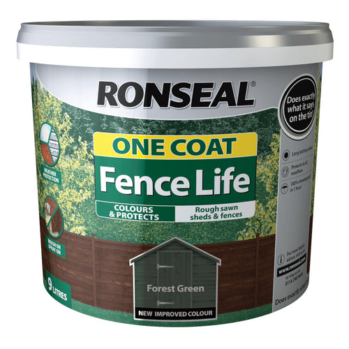 Ronseal One Coat Fence Life Forest Green 9L