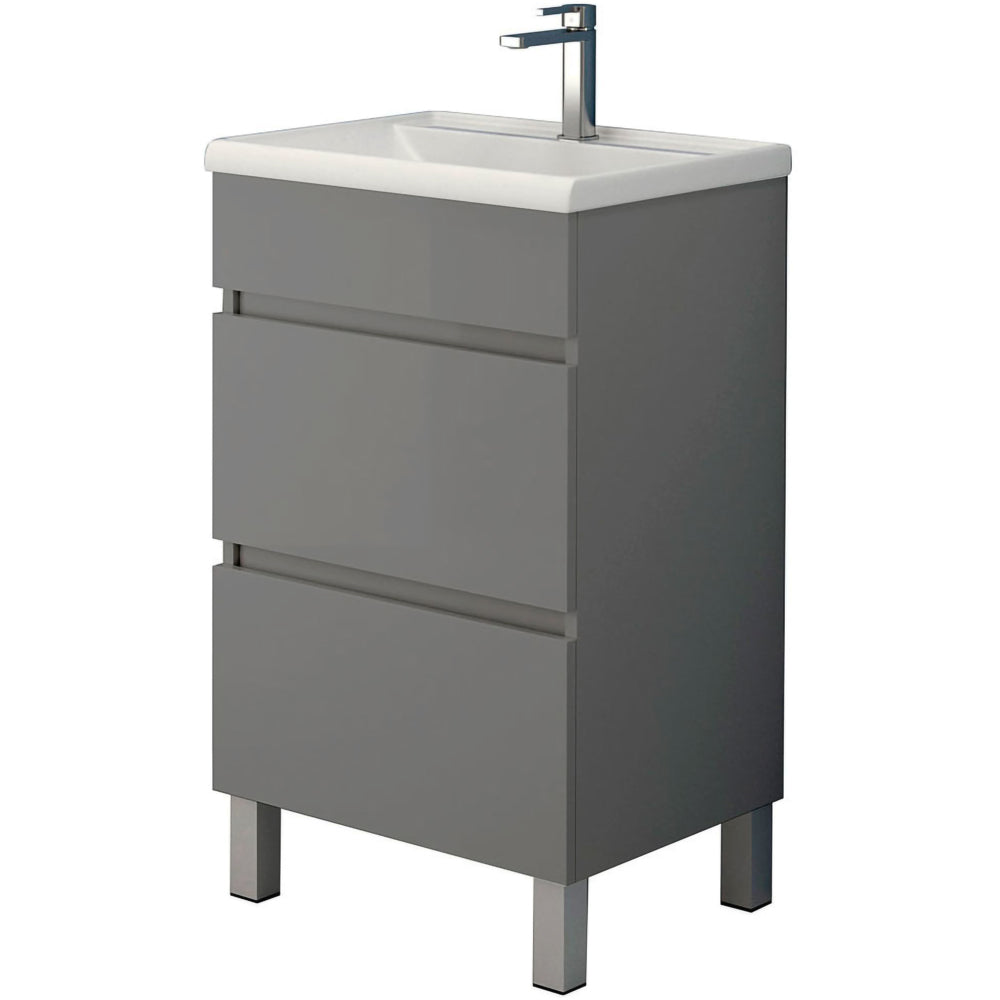 Floor Standing 2 Drawer Unit & Basin (Matt Anthracite) - 50cm