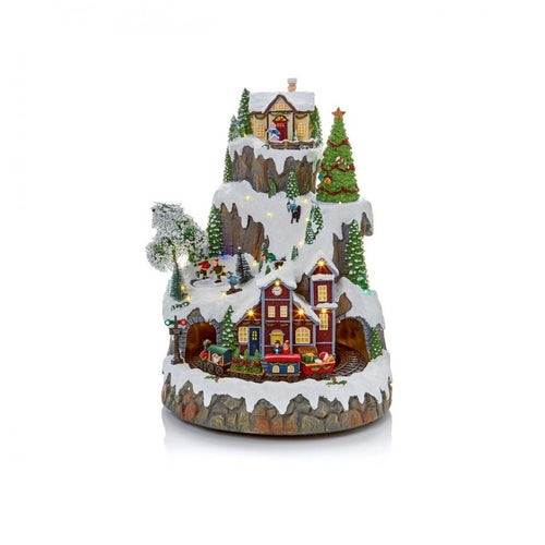 Solo Concepts Ltd - LED Musical Christmas Village Scene - 43cm - Multi-Coloured