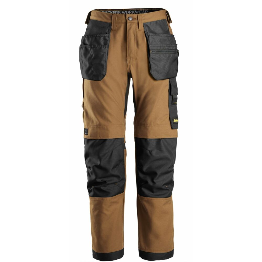 Snickers - AllroundWork, Canvas+ Stretch Work Trousers+ Holster Pockets - Brown\\Black