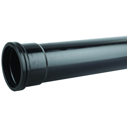 Wavin Soil PVCU Soil Pipe Black 110mm L=3 S/S EN1453-1