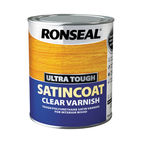 Ronseal Ultra Tough Satincoat Clear Varnish 750ml