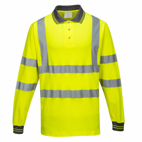 Portwest  - Long Sleeved Cotton Comfort Polo - Yellow