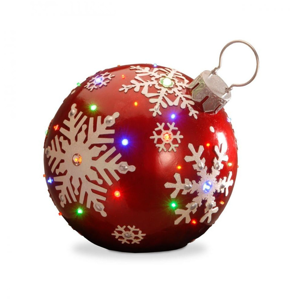 National Tree Company - LED Red Jewelled Ornament Bauble - 18in