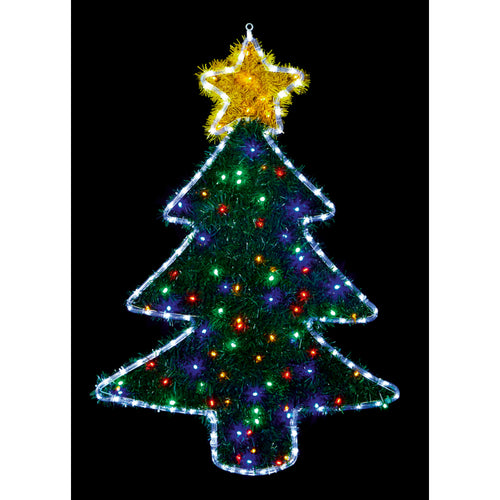 Xmas Tree Tinsel Rope Light - 1m x 70cm