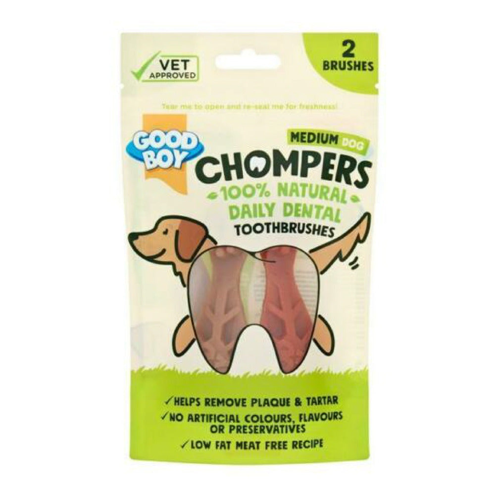 Good Boy - GB Chompers Med Dental Toothbrush 2pk