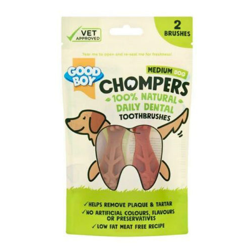 Good Boy - GB Chompers Med Dental Toothbrush 2pk