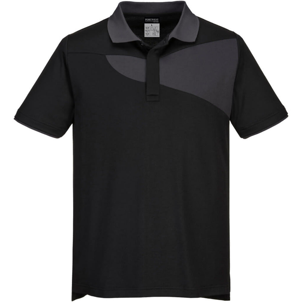 Portwest - PW2 Polo Shirt S/S - Black/Zoom Grey