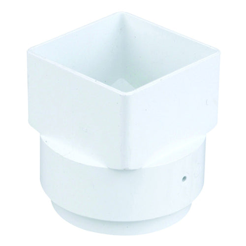 Rainwater SquareLine OsRSq PVC-U Outlet Adaptor Sq to R White 61mm