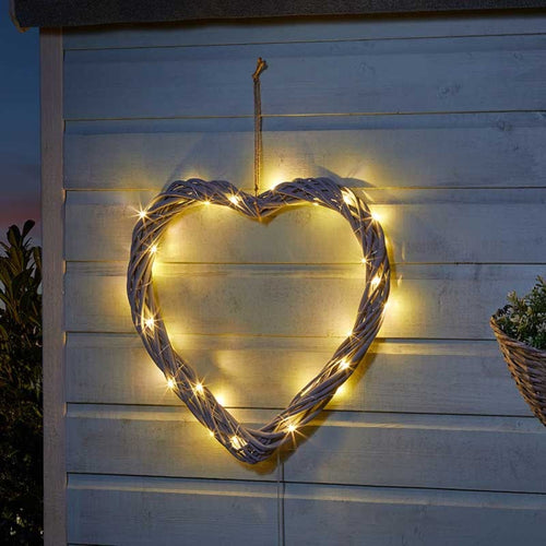 Faux Decor - Solar In-Lit Firefly Heart 40cm