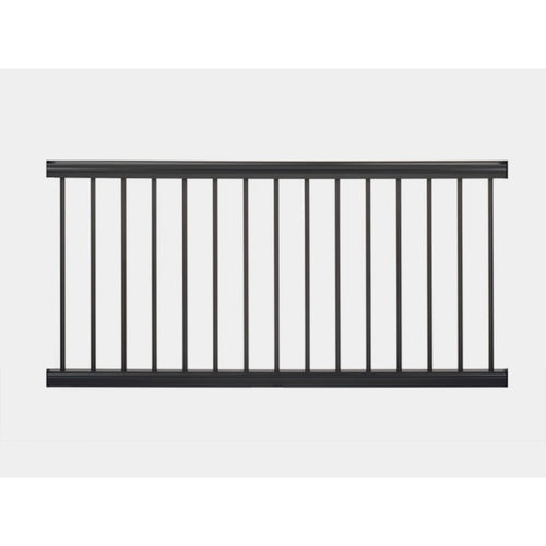 Ultrashield Pre-Assembled Straight Rail Section Black for Composite Decking 1829mm x 1010mm