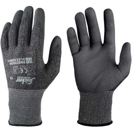 Snickers - Precision Flex Comfy Gloves - Muted black\\Rock Grey