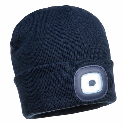 Portwest - Beanie USB Rechargeable LED Head Light  - Navy