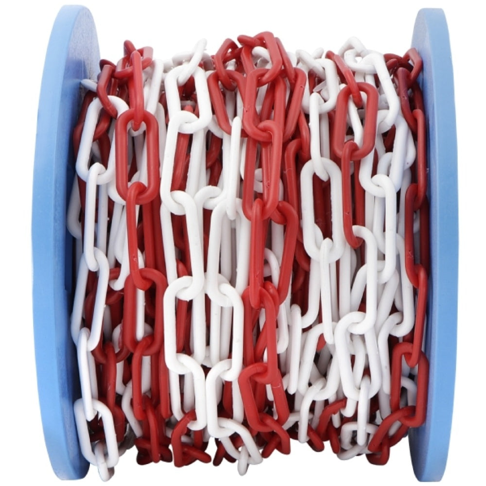 Posamo Plastic Chain Red/White 6mm x 30m Spool