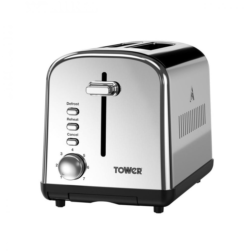 Tower - 2 Slice Toaster Stainless Steel