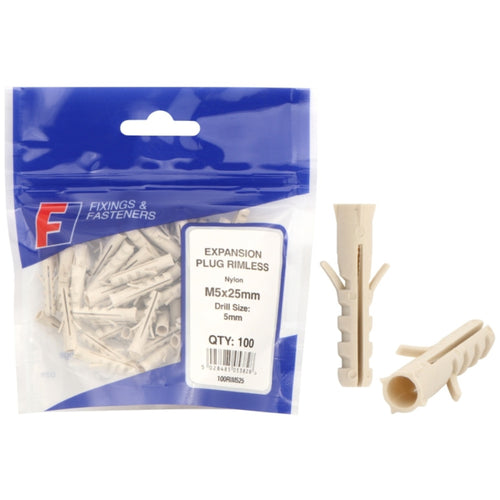 ForgeFix Prepack Expansion Plug Rimless M8x40mm (Bag100)