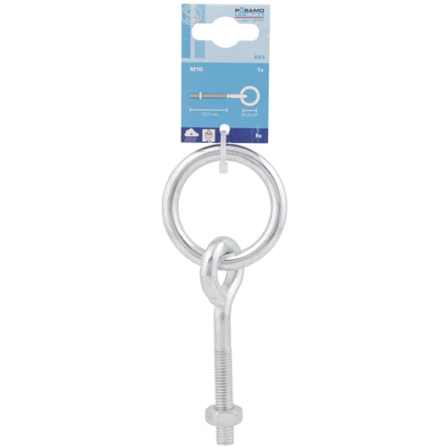 Posamo Eye Bolt 45x70mm M10 & Nut Zinc Plated