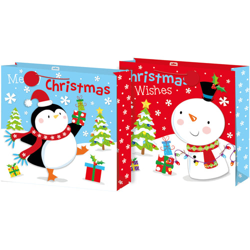 Penguin & Snowman Christmas Bags - Giant Size