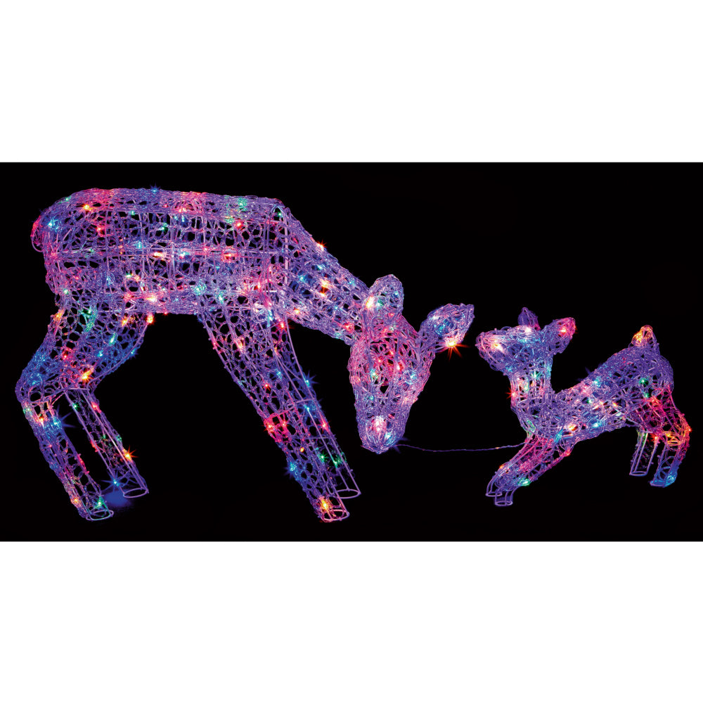 LED M/A Soft Acrylic Mother and Baby Deer Multi-Coloured