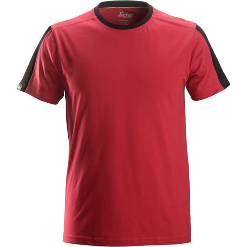 Snickers - AllroundWork, T-Shirt - Chili red\\Black
