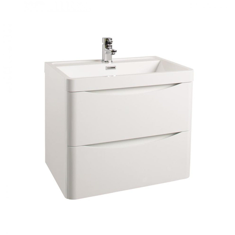 Bali - Wall Hung Vanity Unit & Basin Gloss White - 60cm