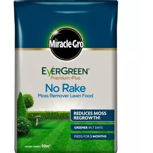 Miracle-Gro Premium Plus No rake moss remover lawn food 50m²