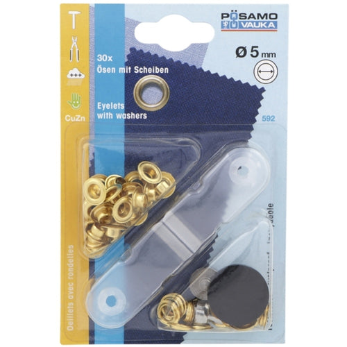 Posamo Eyelets & Pucks 14mm Polished Pack8