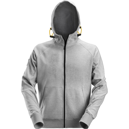Snickers - Logo Full Zip Hoodie - Grey Melange
