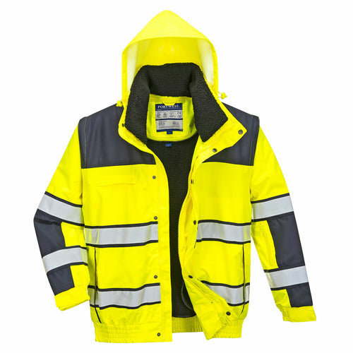 Portwest  - Hi-Vis Classic Bomber Jacket - Yellow/Navy