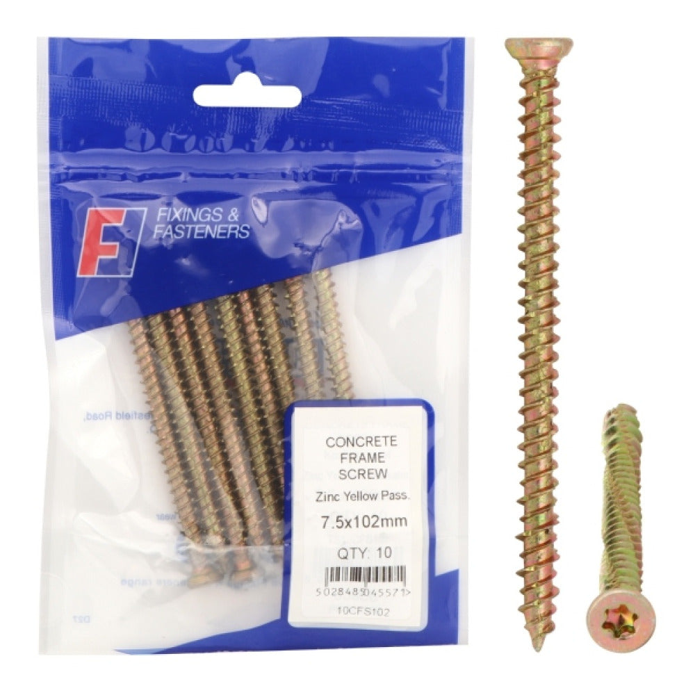 ForgeFix Prepack Concrete Frame Screw 7.5x122mm (Bag10)