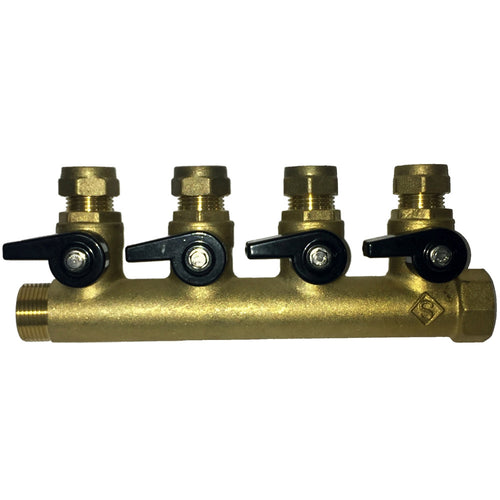 Manifold 3/4\ x 1/2\ 3W + Iso Valve+Adaptors