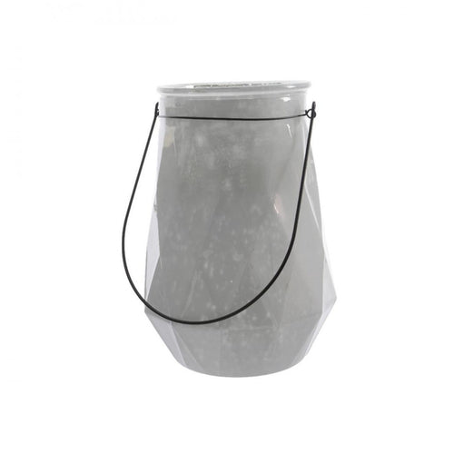 Decoris - White Glass Hurricane Jar with Handle –  19 x 28cm