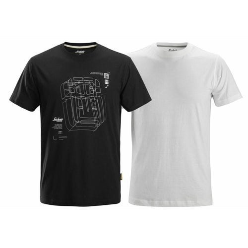 Snickers - T-Shirt with Artwork Print, 2-pack - Black