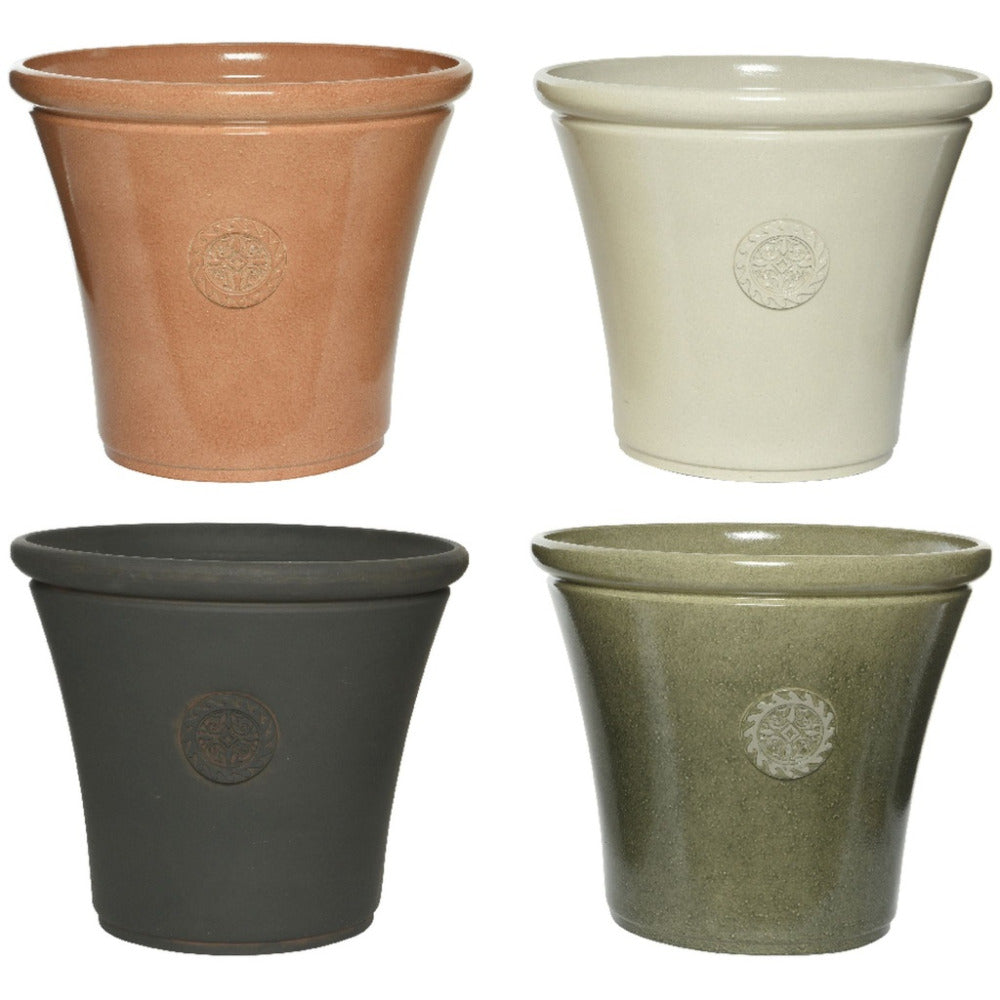 30cm Round Emblem Polystone Planter - 4 Assorted