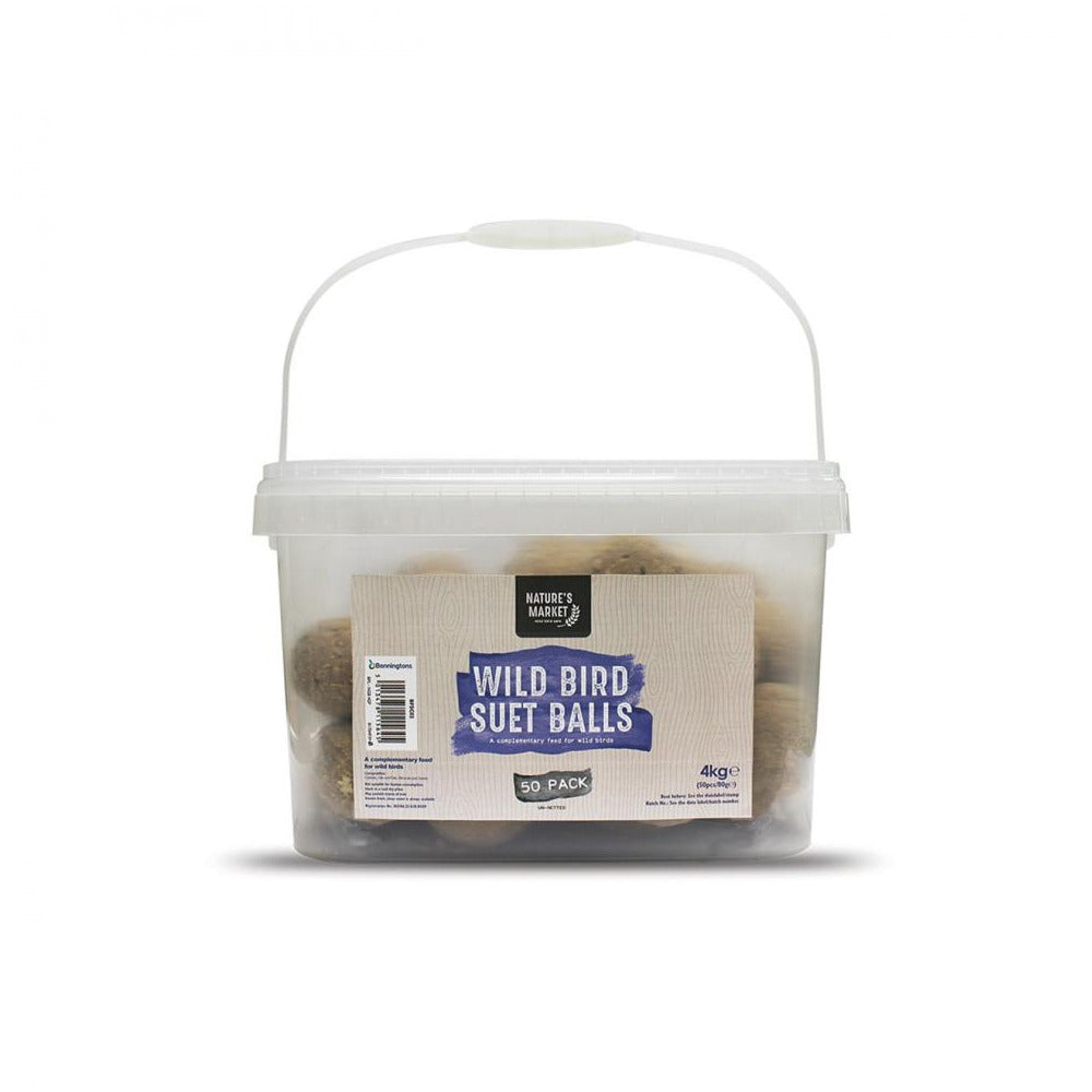 Natures Market - Wild Bird Suet Fat Balls - 50pce Tub