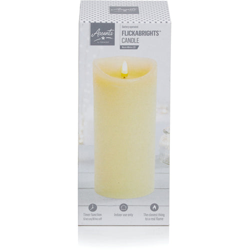 Accents by Premier - Flickabright Candle Cream - 23cm x 9cm