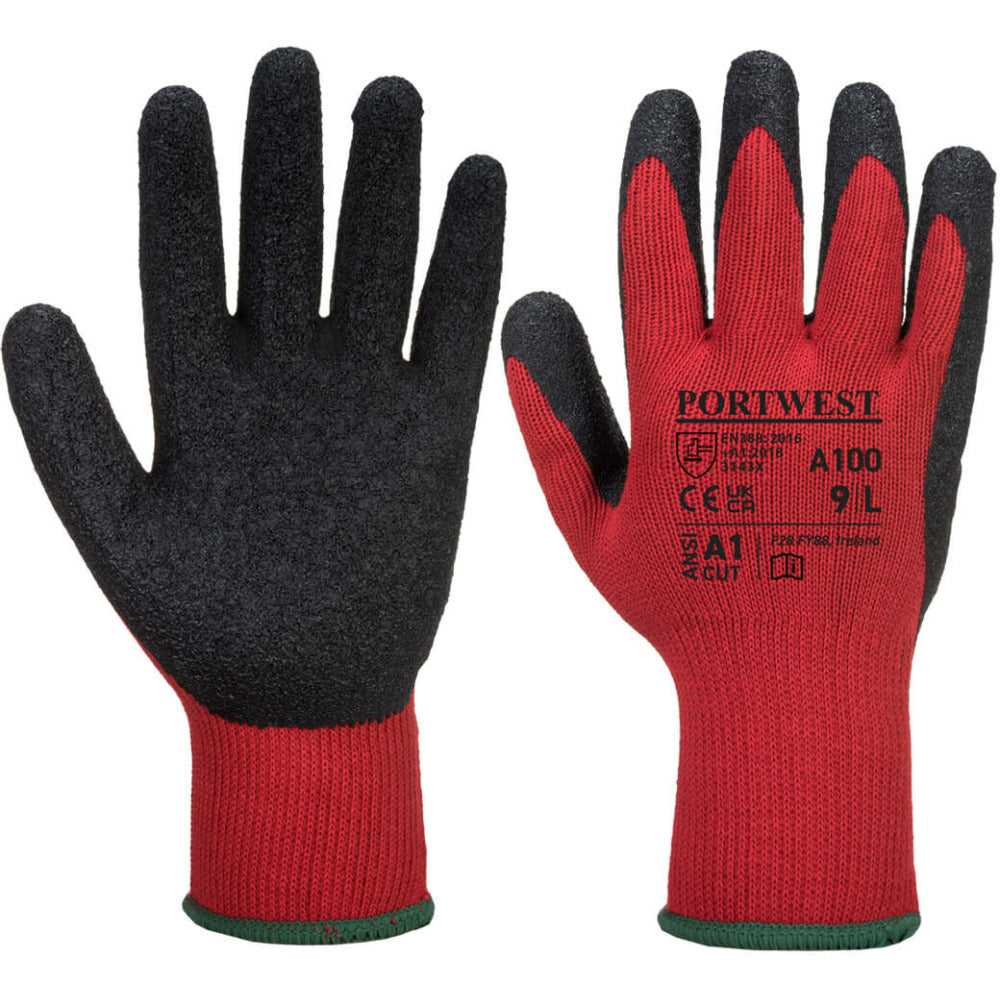 Portwest - Grip Glove - Latex - Red/Black