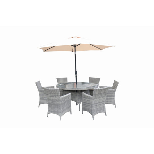 Capri 6 Seater Round Dining Set - 1.4m