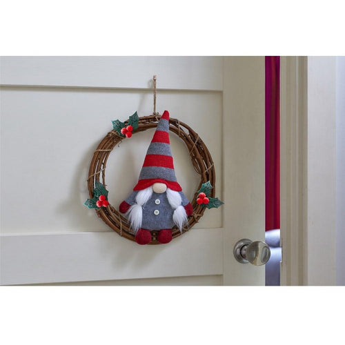 Three Kings - Mrs Yule Wreath - Red & Grey