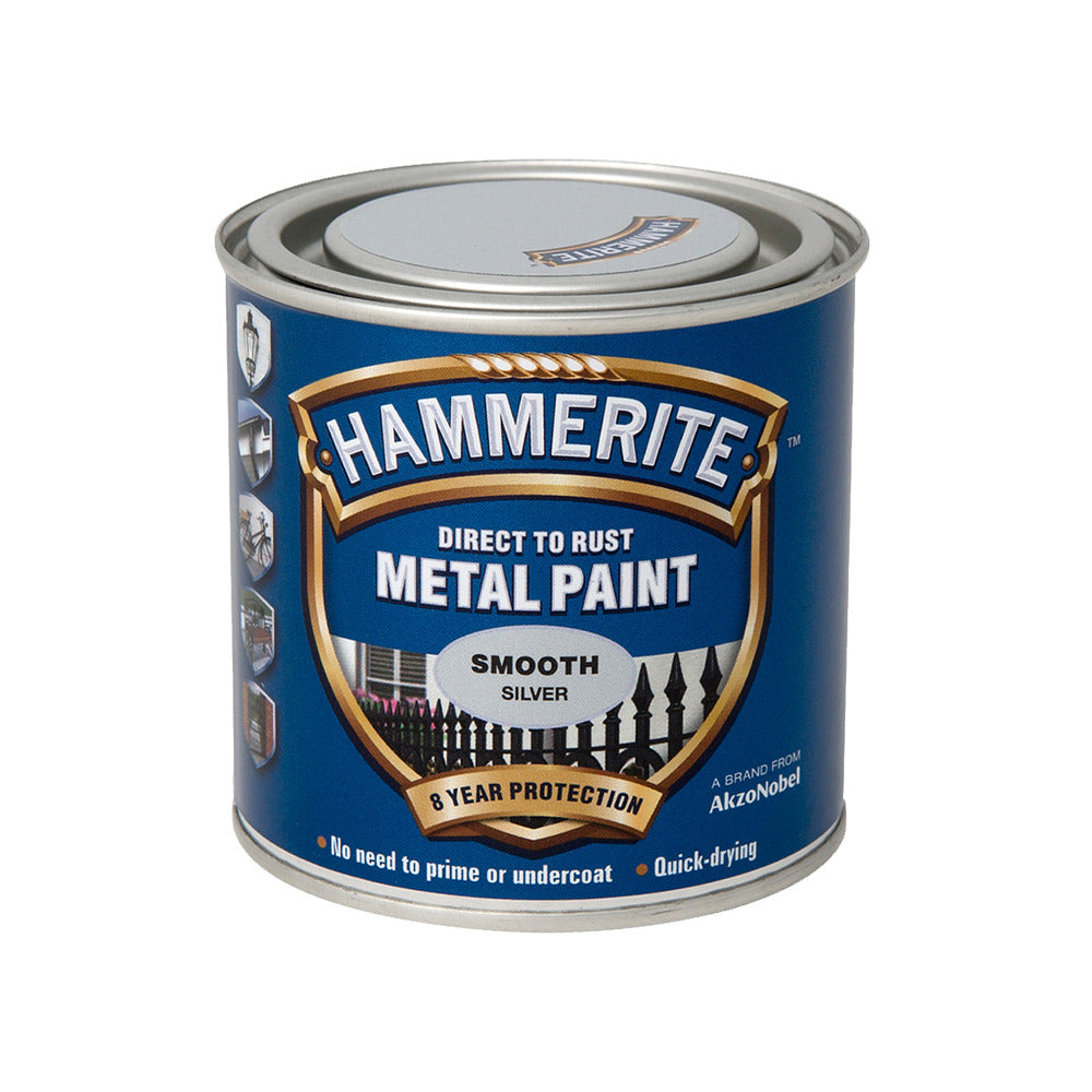 Hammerite Metal Paint Smooth Silver 250ml