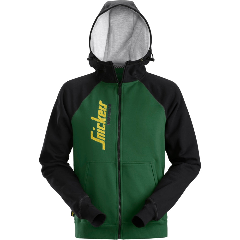 Snickers - Logo Full Zip Hoodie - Forest Green\\Black