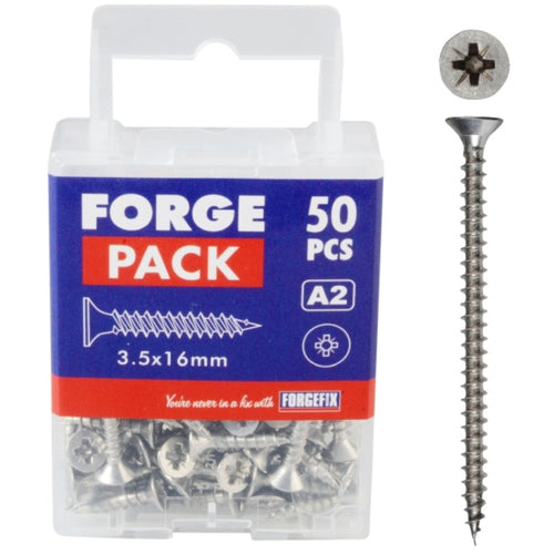 ForgePack Multi Purpose Screw Stainless Steel 5.0x70mm (Pack10)