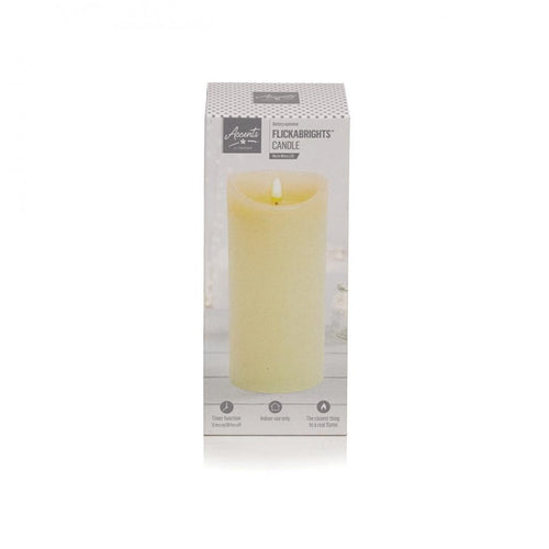 Premier Decorations - Flickabright Candle Cream - 23cm x 9cm - Cream