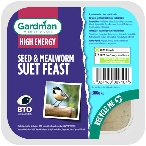 Gardman Seed and Mealworm Suet Feast