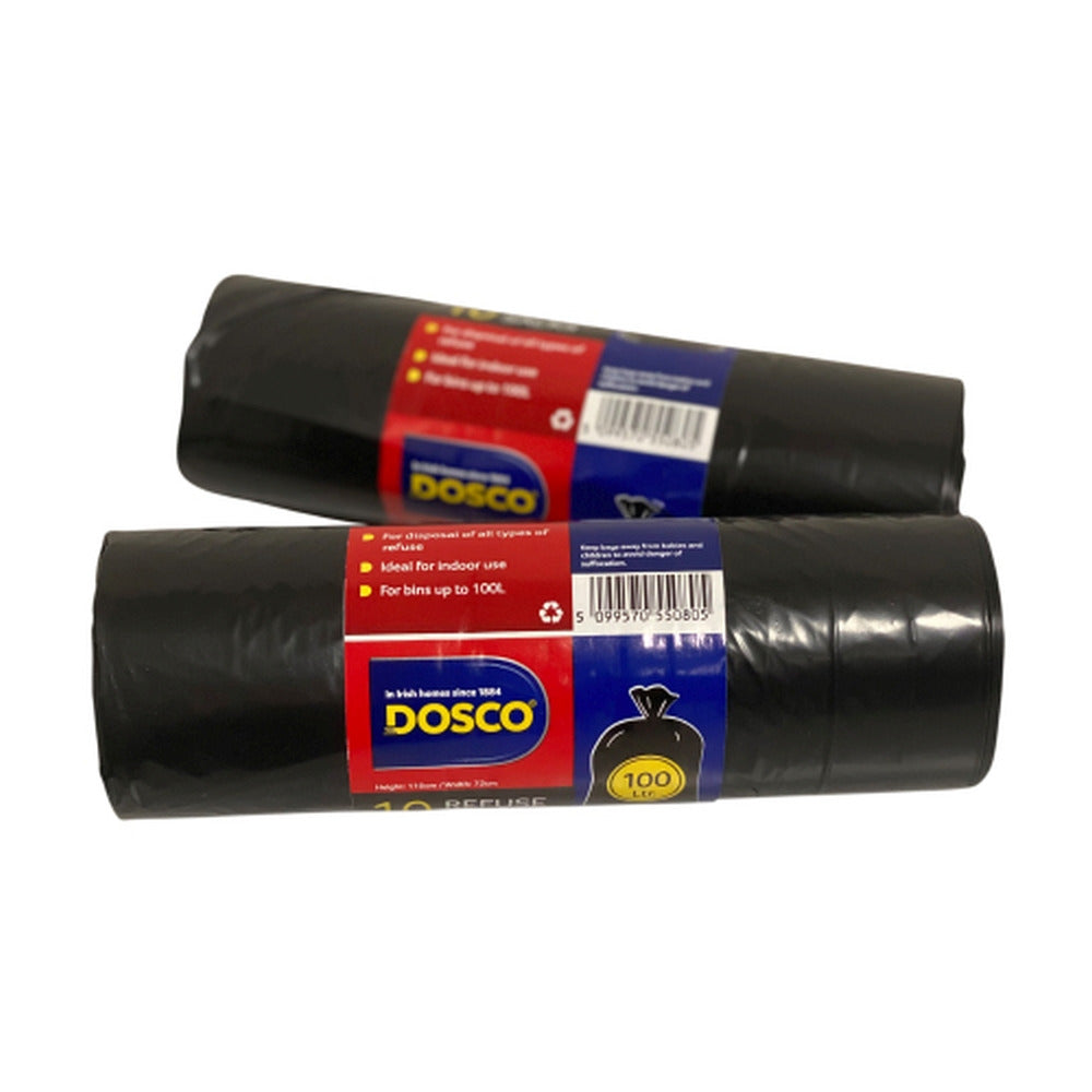 Dosco - 100L Black Refuse Bags